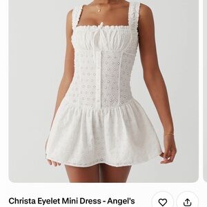 Frankie's Bikinis Christa White Eyelet Mini Dress